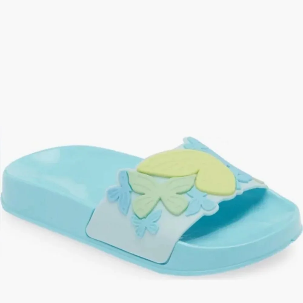 NWB SOPHIA WEBSTER Mini Kid Girl Blue Butterfly Jelly Slide Sandal 31‎ EU/13 UK